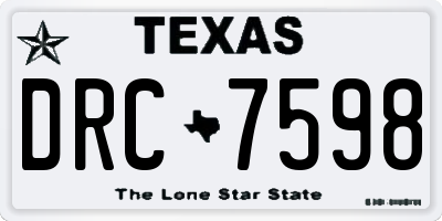 TX license plate DRC7598