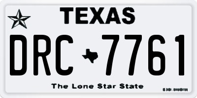 TX license plate DRC7761