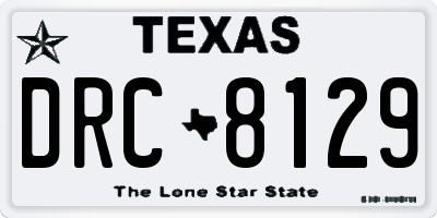 TX license plate DRC8129