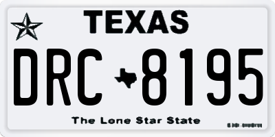 TX license plate DRC8195