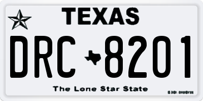 TX license plate DRC8201