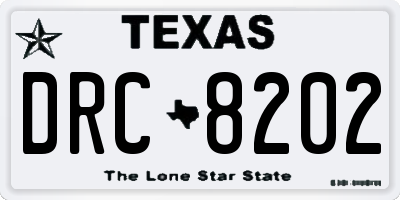 TX license plate DRC8202