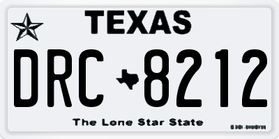 TX license plate DRC8212