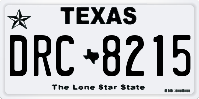 TX license plate DRC8215