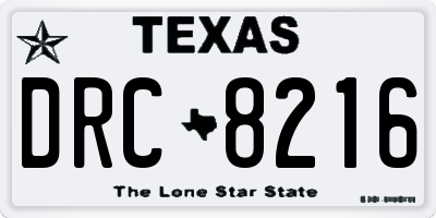 TX license plate DRC8216