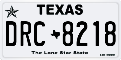 TX license plate DRC8218