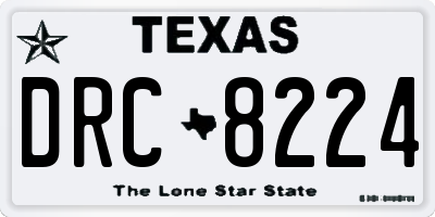 TX license plate DRC8224