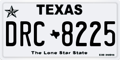 TX license plate DRC8225