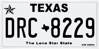 TX license plate DRC8229