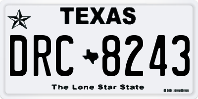 TX license plate DRC8243