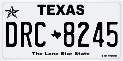 TX license plate DRC8245