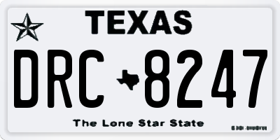 TX license plate DRC8247