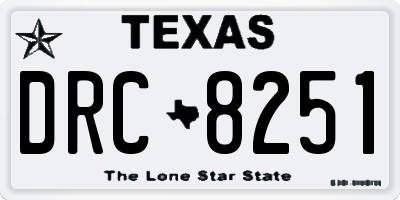 TX license plate DRC8251