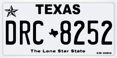 TX license plate DRC8252