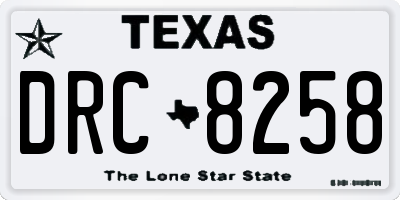 TX license plate DRC8258