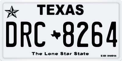 TX license plate DRC8264