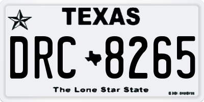 TX license plate DRC8265