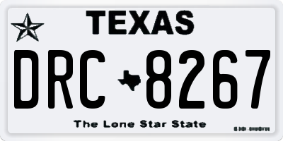 TX license plate DRC8267