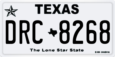 TX license plate DRC8268