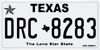 TX license plate DRC8283