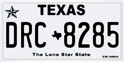 TX license plate DRC8285