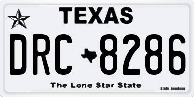 TX license plate DRC8286