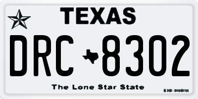 TX license plate DRC8302