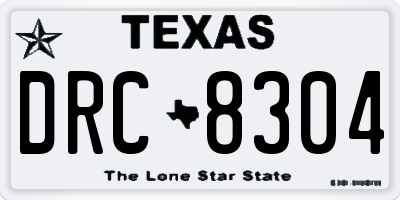 TX license plate DRC8304