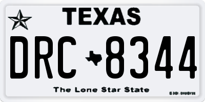 TX license plate DRC8344