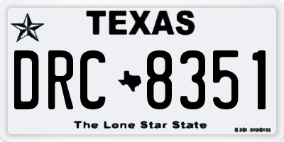 TX license plate DRC8351