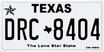 TX license plate DRC8404