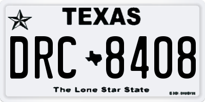 TX license plate DRC8408