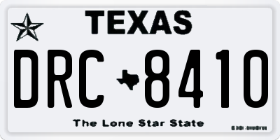 TX license plate DRC8410