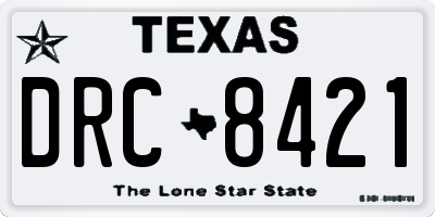 TX license plate DRC8421