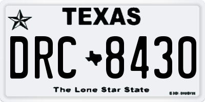 TX license plate DRC8430