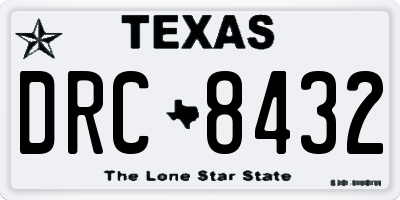 TX license plate DRC8432