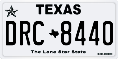 TX license plate DRC8440