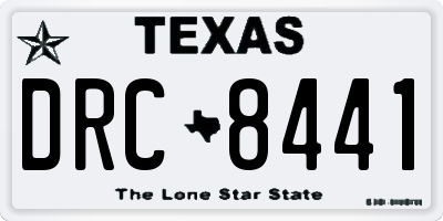 TX license plate DRC8441