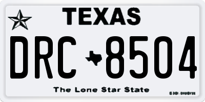 TX license plate DRC8504