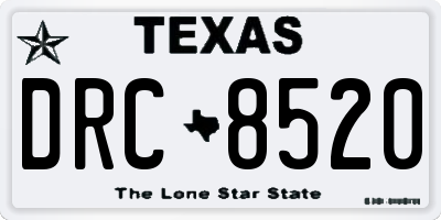 TX license plate DRC8520