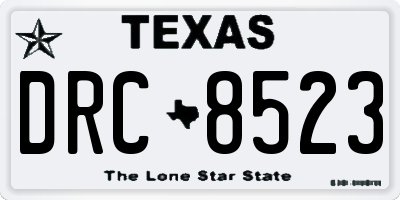 TX license plate DRC8523