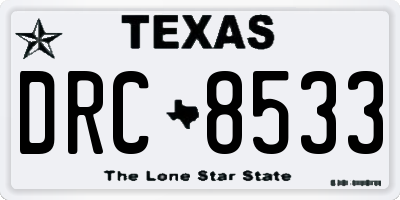 TX license plate DRC8533