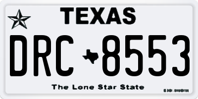 TX license plate DRC8553