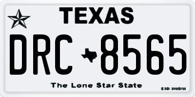 TX license plate DRC8565