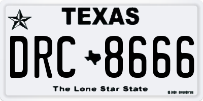 TX license plate DRC8666