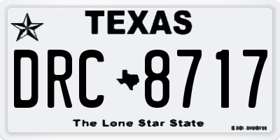 TX license plate DRC8717