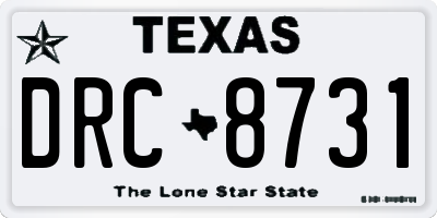 TX license plate DRC8731