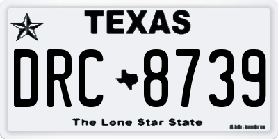 TX license plate DRC8739