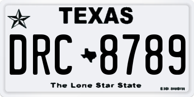 TX license plate DRC8789