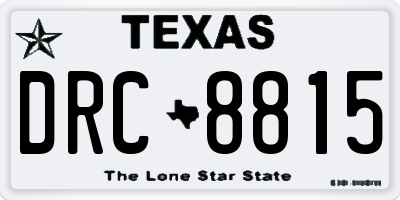 TX license plate DRC8815